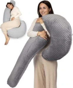 Diley Dreams J-Vorm Nova Zwangerschapskussen – Zijslaapkussen – Voedingskussen – Body Pillow – 160x63cm