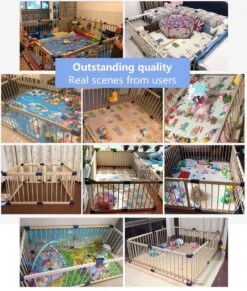 Massief Hout Grondbox 90cm * 6 Delig - Baby Boxen - Playpen Baby Omtrek 5,4m - ONGELAKT Grenenhout - Kinderbox Modulair (6-delig) Ontwerp Je Eigen Baby Box / Kinderbox - Enorme Evenementenruimte & Flexibel Lay-outontwerp -Goedkope Kleintje Kleding Winkel 1019x1200 2