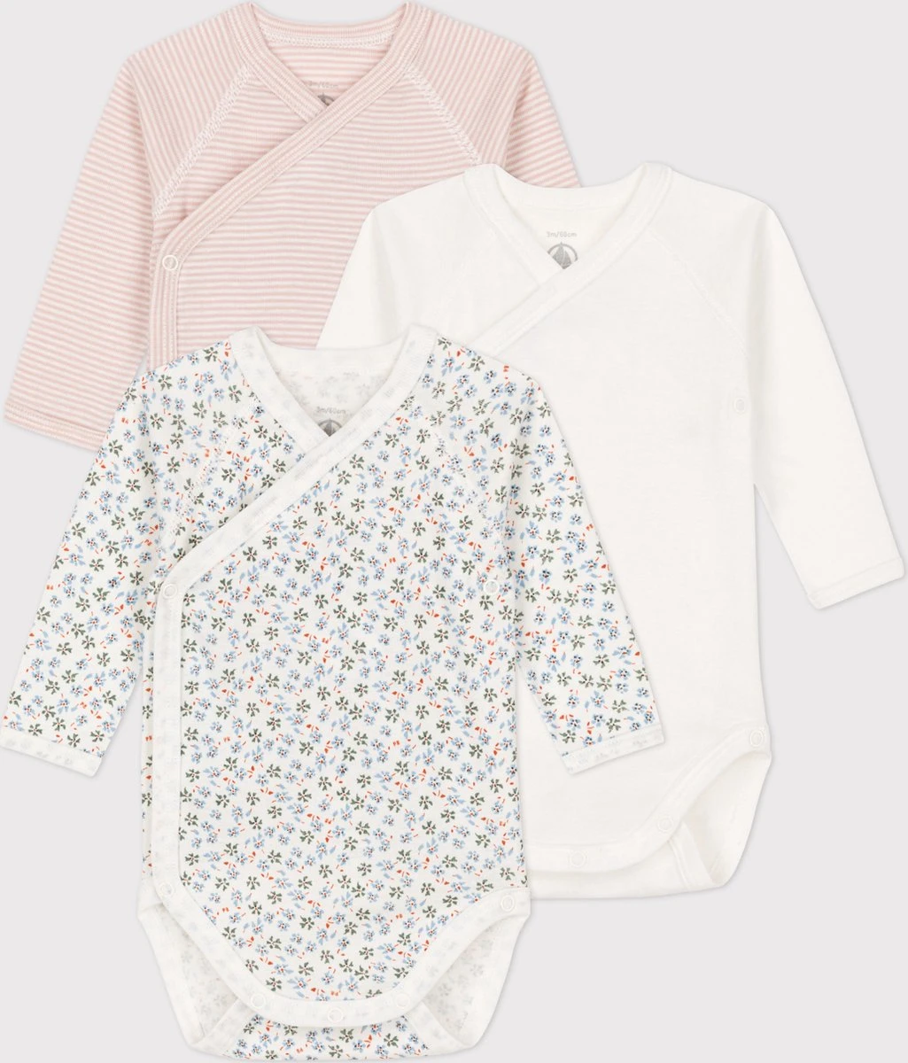 Petit Bateau Set Van 3 Katoenen Body's Met Lange Mouwen Voor Baby's Meisjes Rompertje - Maat 62 1 Petit Bateau Set Van 3 Katoenen Body's Met Lange Mouwen Voor Baby's Meisjes Rompertje - Maat 62