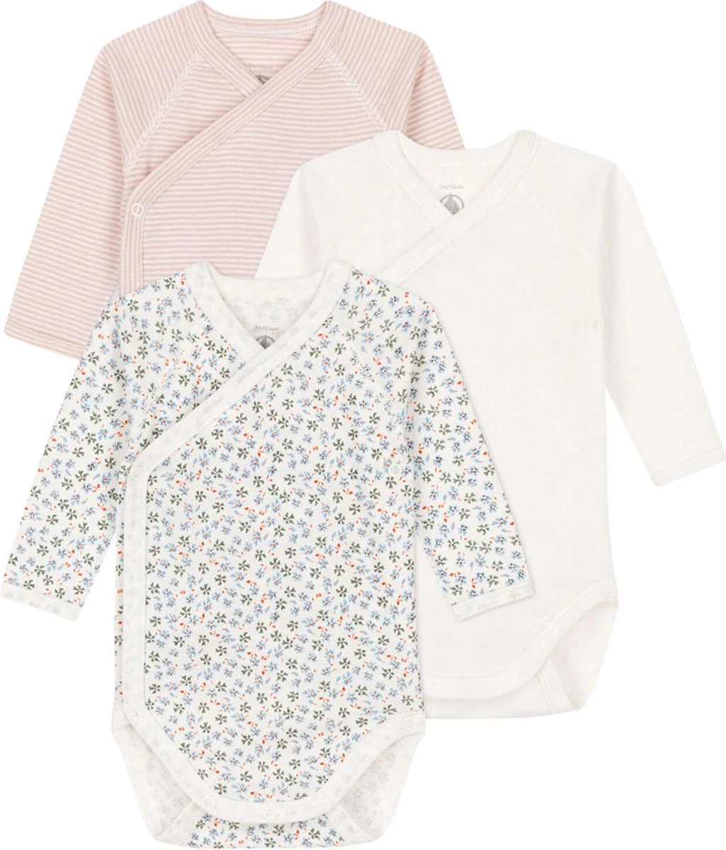 Petit Bateau Set Van 3 Katoenen Body's Met Lange Mouwen Voor Baby's Meisjes Rompertje - Maat 62 7 Petit Bateau Set Van 3 Katoenen Body's Met Lange Mouwen Voor Baby's Meisjes Rompertje - Maat 62 - Afbeelding 7
