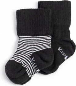 KipKep Babysokjes Zwart: Blijf-Sokjes - Maat 6-12 Mnd - Zwart-wit Gestreept - 2 Paar -Goedkope Kleintje Kleding Winkel 1059x1200 2