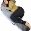Ella® Zwangerschapskussen XXL J-vorm - Zijslaapkussen - Lichaamskussen - Voedingskussen - Body Pillow - 155cm - Afneembare Minky Fleece Hoes - Grijs