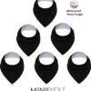 6 Stuks - Bandana Slabbetjes - Effen Zwart - Kwijlslabbetjes Met Fleece