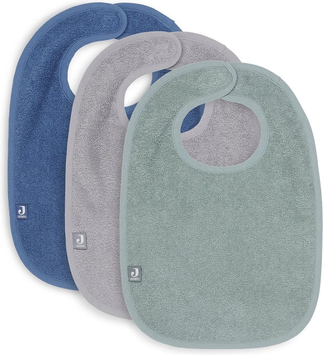 Jollein Slab Badstof - Ash Green/Storm Grey/Jeans Blue - 3 Stuks 2 Jollein Slab Badstof - Ash Green/Storm Grey/Jeans Blue - 3 Stuks - Afbeelding 2