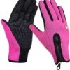 Windstopper Handschoenen Antislip, Winddicht, Thermisch Warm, Touchscreen, Ademend, Tactico Winter Heren, Dames Zwarte Rits [roze/s]