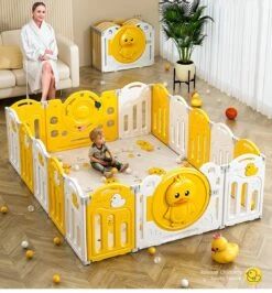 Kunststof Grondbox Van Babyduck | Playpen | Babypark | Grote Babybox | Hoge Kwaliteit | Kleur Geel