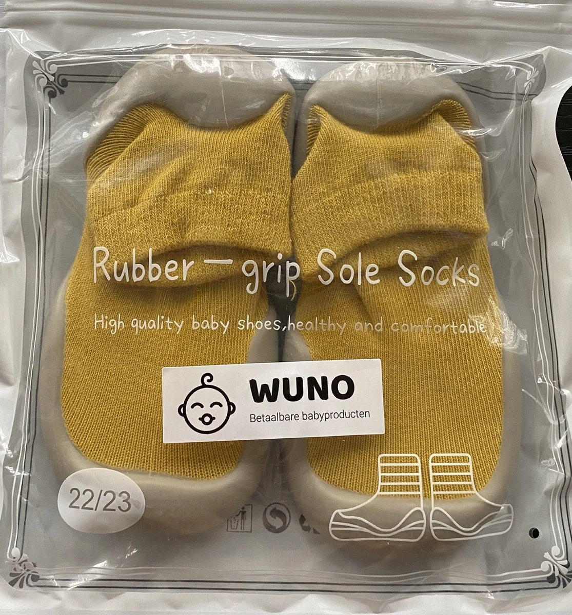 Antislip Baby Schoentjes - Maat 22/23 - 14 Cm - Geel 2 Antislip Baby Schoentjes - Maat 22/23 - 14 Cm - Geel - Afbeelding 2