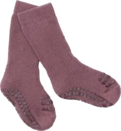 GoBabyGo - Katoenen Antislip Sokjes - Sokken - Misty Plum 6-12 Maanden