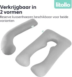 Litollo® Zwangerschapskussen (J-vorm) - Zijslaapkussen - Voedingskussen - Lichaamskussen - Body Pillow - 145cm - Afneembare Hoes - Grijs -Goedkope Kleintje Kleding Winkel 1119x1200 3