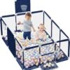 Merkloos Speelbox - Grote Grondbox - Kruipbox - Baby Playpen - Basis - Kinderbox - 181x122x61cm - Blauw