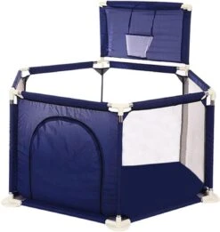 Merkloos Speelbox - Opvouwbaar - 0-6 Jaar - Grondbox - Inclusief Kleurrijke Speelmat - Playpen - Ballenbak - Baby Box Speelgoed - Box