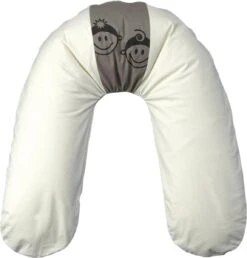 Form Fix XL Voedingskussenhoes - Body Pillow Kussensloop - Zwangerschapskussen Hoes - Zijslaapkussen Hoes - 100% Katoen Hoes - Beige Met Motief