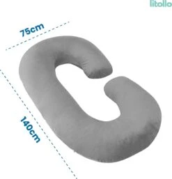 Litollo® Zwangerschapskussen (C-vorm) - Voedingskussen - Lichaamskussen - Zijslaapkussen - Body Pillow - Grijs -Goedkope Kleintje Kleding Winkel 1155x1200 2