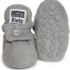 Little Riots - Babyslofjes - Antislip - Fleece Stepper - Grijs - Slofjes Voor Je Baby, Dreumes En Peuter Voor Jongens En Meisjes - 12-18 Maanden (13cm) - Schoenmaat 20-21