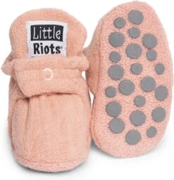 Little Riots - Babyslofjes - Antislip - Fleece Stepper - Oud Roze - Slofjes Voor Je Baby, Dreumes En Peuter Voor Jongens En Meisjes - 12-18 Maanden (13cm) - Schoenmaat 20-21