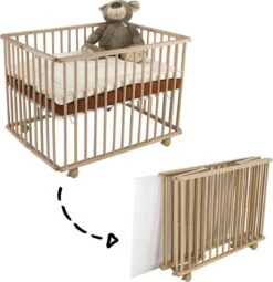 Cabino Baby Box Inklapbaar Met In Hoogte Verstelbare Bodem Beech