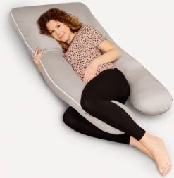 Telano Zwangerschapskussen 100% Katoen XXL | Extra Hoes En Opbergtas | 100% Katoenen Hoes | 2500 Gram Vulling| Voedingskussen | U Vorm | Extra Groot | Zijslaapkussen | Grijs -Goedkope Kleintje Kleding Winkel 1171x1200 3