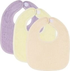 Meyco 3-pack Slabbetjes Basic Badstof - Soft Lilac/Soft Yellow/Soft Peach
