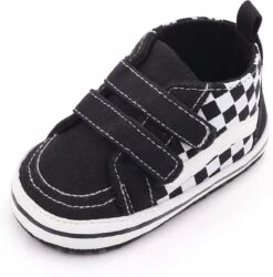 Stoere Hoge Baby Schoenen - Babysneakers Van Baby-Slofje - Zwart Maat 19 ( 13 Cm)
