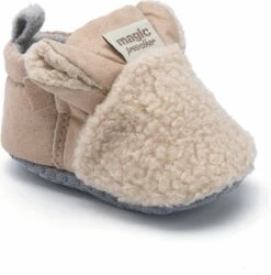 Babyslofjes - Antislip – Fleece Voering - Completebabyuizet - Slofjes Voor Je Baby, Dreumes Voor Jongens En Meisjes - 6-12 Maanden (12cm) - Lichtbruin -Goedkope Kleintje Kleding Winkel 1187x1200