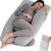 Litollo® Zwangerschapskussen XXL - Voedingskussen - Lichaamskussen - Body Pillow - 280cm - Grijs - Met Gratis Extra Afneembare Hoes (t.w.v. €29,95)
