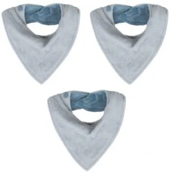 Silly Billyz Slabbertje Towel Bandana Bibs Dusty Blauw Vintage 3 Stuks