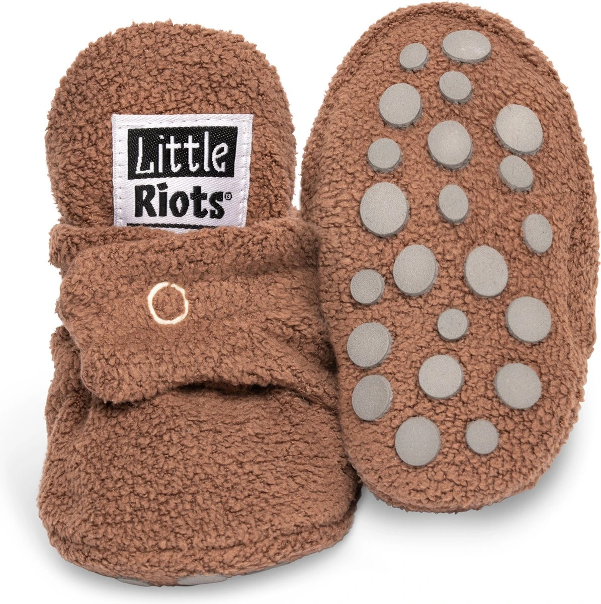 Little Riots - Babyslofjes - Fleece Stepper - Brownie - 12-18 Maanden (13cm) - Schoenmaat 20-21 1 Little Riots - Babyslofjes - Fleece Stepper - Brownie - 12-18 Maanden (13cm) - Schoenmaat 20-21
