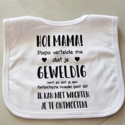 Merkloos Baby Slabbetje Cadeau Tekst Mama Zwangerschap Bekendmaking Aankondiging Voor De Liefste Aanstaande Geboorte Gaat Worden Jullie Worden Zwangerschapsaankondiging Je Wordt Moeder