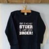 Merkloos T-Shirt Zwangerschapaankondiging Vind Je Mij Niet Stoer? Want Ik Word Grote Broer! Lange Mouw Shirt| Blauw| Maat 92 Zwangerschap Aankondiging Bekendmaking Baby