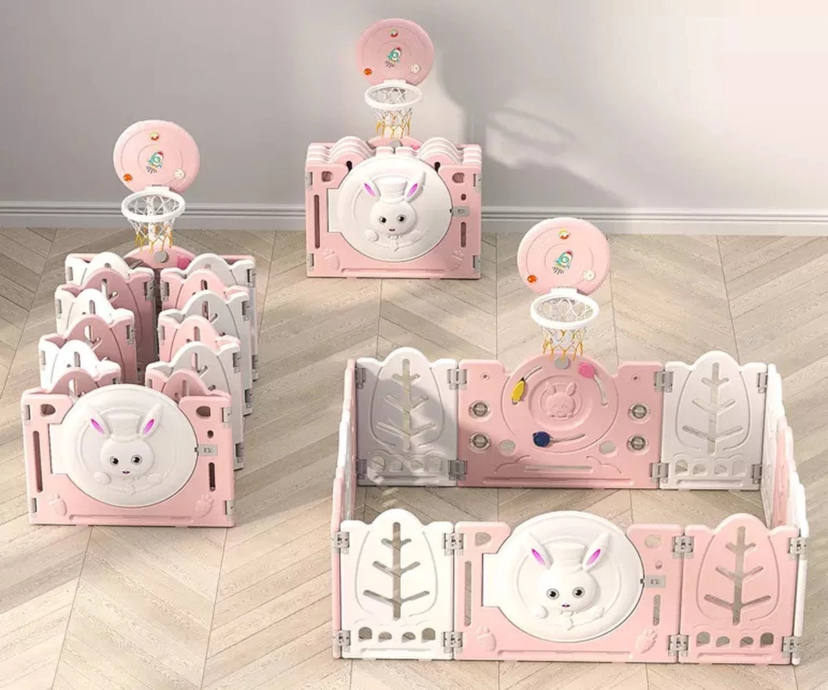 Merkloos Grondbox Konijn - Playpen - Roze 10 Merkloos Grondbox Konijn - Playpen - Roze - Afbeelding 10