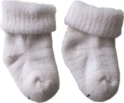 2-Pack Zachte Merino Wollen Baby Sokjes 80% Wol S1 - Unisex - Wit - 0-4 Maanden
