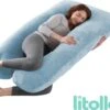 Litollo® Zwangerschapskussen XXL - Voedingskussen - Lichaamskussen - 280cm - Zachte Fleece Stof - Body Pillow - Afneembare Hoes - Blauw