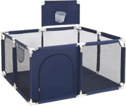 Grondbox - Grondbox Baby - Baby Box - Speelbox - Babybox - Kinderbox - Playpen - Ballenbak - Kruipbox - Tot 3 Jaar - Blauw