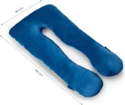 Telano Zwangerschapskussen XXL - Extra Hoes En Opbergtas - Exclusieve Gouden Rits - Velvet Stof - Voedingskussen - U Vorm - Extra Groot - Zijslaapkussen - Blauw -Goedkope Kleintje Kleding Winkel 1200x1013
