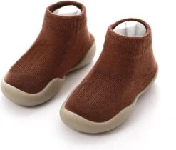 Antislip Baby Schoentjes - Eerste Loopschoentjes - Schoenmaat 20-21 – 12-18 Maanden (13cm) - Mocca Bruin - Completebabyuitzet