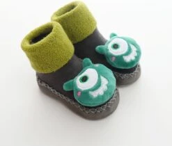 Merkloos Babyslofjes Monstertje Mintgroen | 0-1 Jaar | Anti-slip | Gevoerd | Jongens En Meisjes -Goedkope Kleintje Kleding Winkel 1200x1022