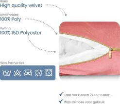 Telano Zwangerschapskussen XXL - Extra Hoes En Opbergtas - Exclusieve Gouden Rits - Velvet Stof - Voedingskussen - U Vorm - Extra Groot - Zijslaapkussen - Roze -Goedkope Kleintje Kleding Winkel 1200x1036 3
