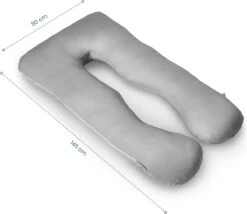 Telano Zwangerschapskussen 100% Katoen XXL | Extra Hoes En Opbergtas | 100% Katoenen Hoes | 2500 Gram Vulling| Voedingskussen | U Vorm | Extra Groot | Zijslaapkussen | Grijs -Goedkope Kleintje Kleding Winkel 1200x1039