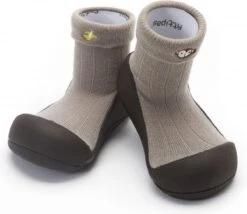 Attipas Babyschoentje Bong-Bong Brown, Antislip Baby Schoenen Maat 22,5 (1-2 Jaar)