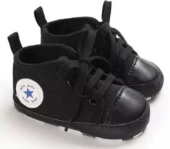 Stoere Baby Schoenen - Babysneakers Van Baby-Slofje - Zwart Maat 17 (11 Cm)
