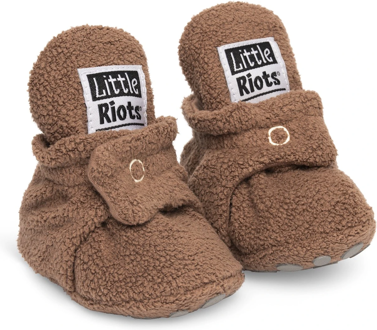 Little Riots - Babyslofjes - Fleece Stepper - Brownie - 12-18 Maanden (13cm) - Schoenmaat 20-21 2 Little Riots - Babyslofjes - Fleece Stepper - Brownie - 12-18 Maanden (13cm) - Schoenmaat 20-21 - Afbeelding 2