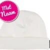 Louka Babymutsje Met Naam Wit-newborn