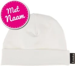 Louka Babymutsje Met Naam Wit-newborn