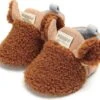 Schattige En Warme Myggpp Baby Slofjes Met Anti Slip Zool Bruin 6-12 Mnd/12 Cm