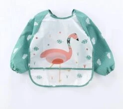 Merkloos Duo Pack - Vogel & Flamingo| Slabbetje Lange Mouwen Met Brede Opvangbak (1-3 Jaar) - Mag In Vaatwasser/ Wasmachine -Goedkope Kleintje Kleding Winkel 1200x1071 1