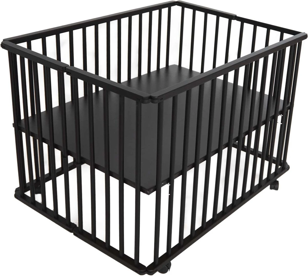 Prénatal Basis Babybox – Inklapbare Kinderbox / Baby Box – In Hoogte Verstelbaar – Met Wieltjes - 75 X 100 Cm – Zwart 4 Prénatal Basis Babybox – Inklapbare Kinderbox / Baby Box – In Hoogte Verstelbaar – Met Wieltjes - 75 X 100 Cm – Zwart - Afbeelding 4