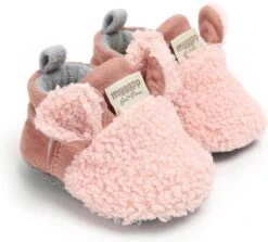 Schattige En Warme Myggpp Baby Slofjes Met Anti Slipzool Roze 6-12 Mnd/12 Cm