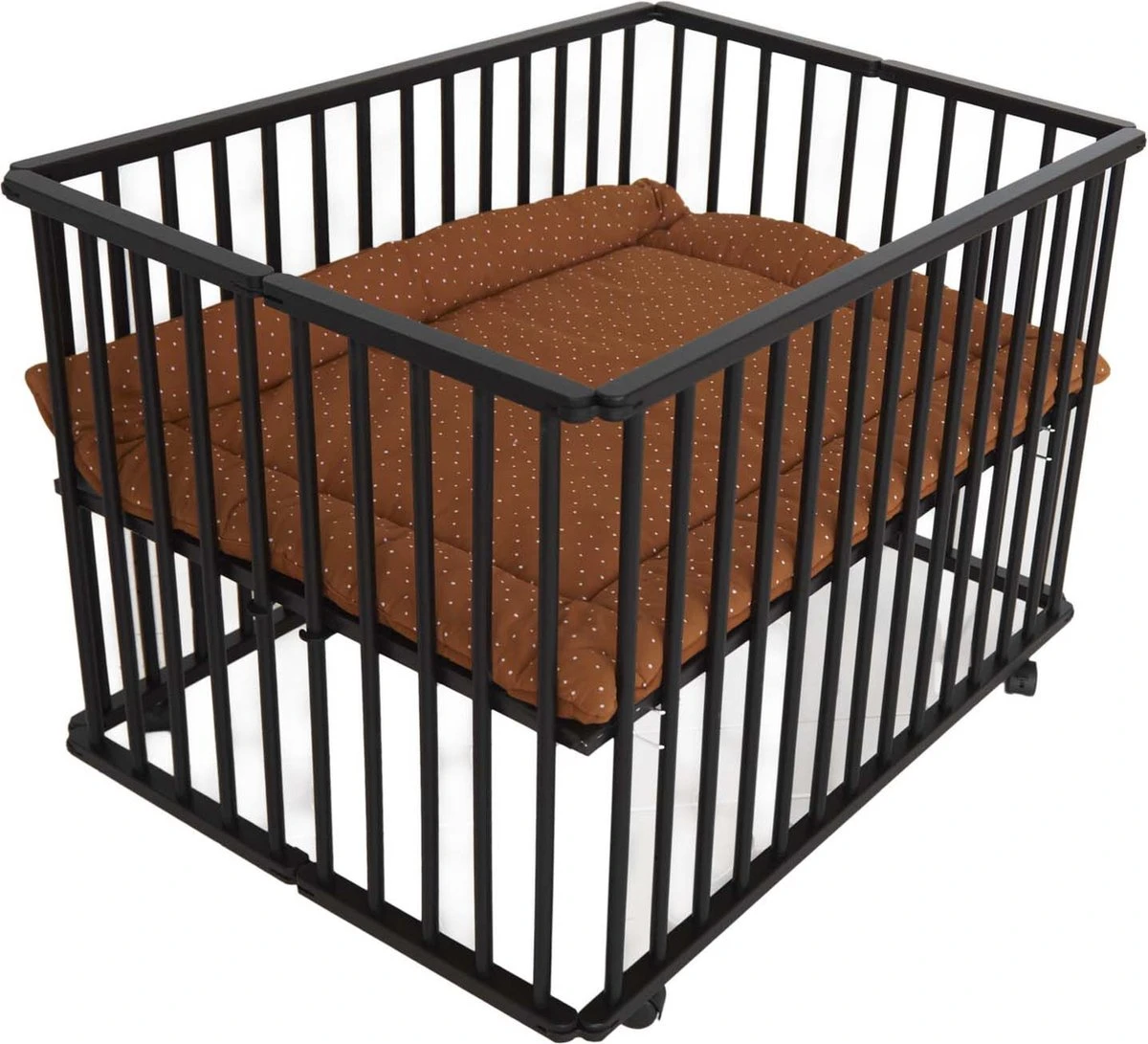 Prénatal Basis Babybox – Inklapbare Kinderbox / Baby Box – In Hoogte Verstelbaar – Met Wieltjes - 75 X 100 Cm – Zwart 2 Prénatal Basis Babybox – Inklapbare Kinderbox / Baby Box – In Hoogte Verstelbaar – Met Wieltjes - 75 X 100 Cm – Zwart - Afbeelding 2