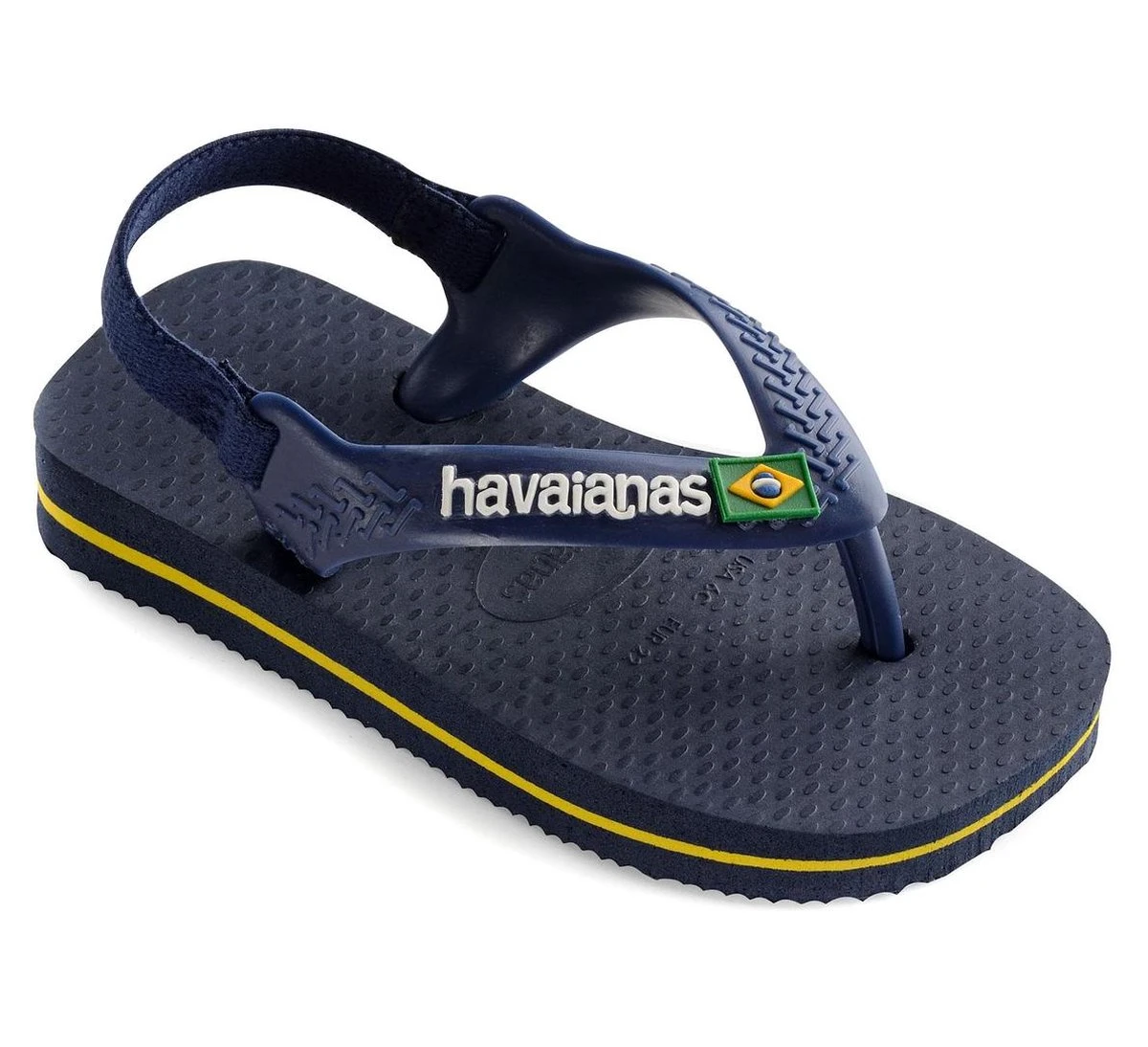 Havaianas Baby Brasil Logo Unisex Slippers - Marine/Yellow Citric - Maat 25/26 1 Havaianas Baby Brasil Logo Unisex Slippers - Marine/Yellow Citric - Maat 25/26