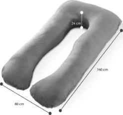Ella® Zwangerschapskussen XXL U-vorm - Voedingskussen - Zijslaapkussen - Lichaamskussen - Body Pillow - Afneembare Minky Fleece Hoes - 140x80cm - Grijs -Goedkope Kleintje Kleding Winkel 1200x1118 2